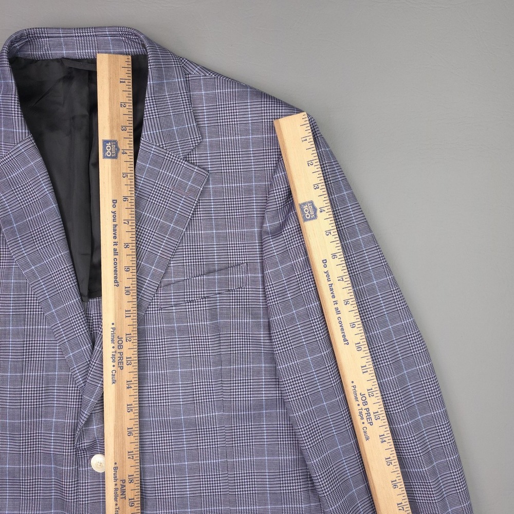 Michael Strahan Blazer Mens Large Purple Glen Plaid Stretch Sport Coat Jacket - Picture 8 of 13